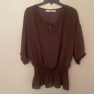ZARA - KEY HOLE NECKLINE CHIFFON BLOUSE
